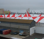 peinture de l'œuvre monumentale de Varini à Saint Nazaire